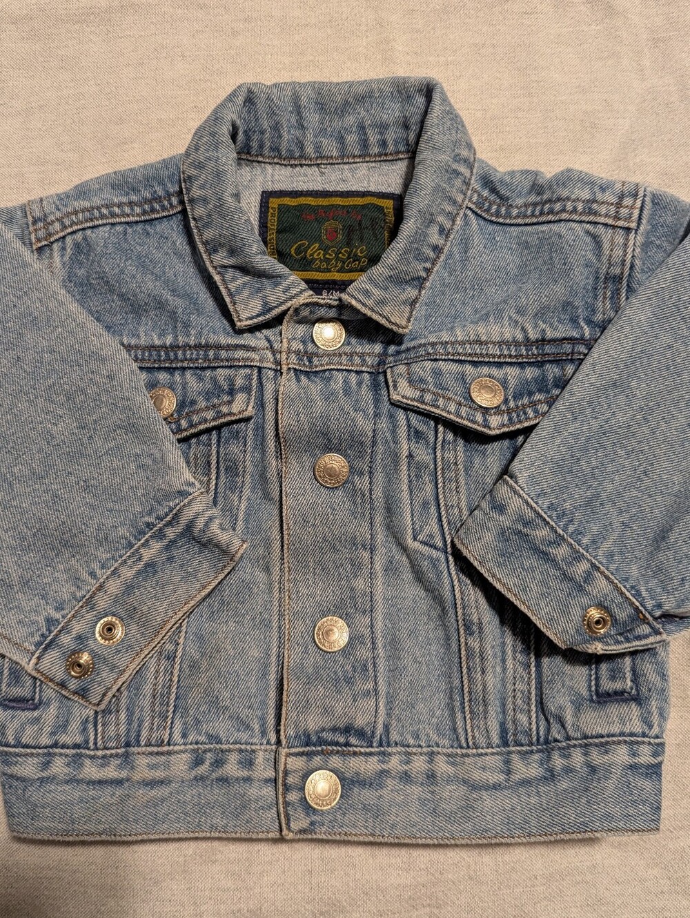 Classic Baby Gap  Light Blue Denim Jacket with Button Front - 6-12 Months